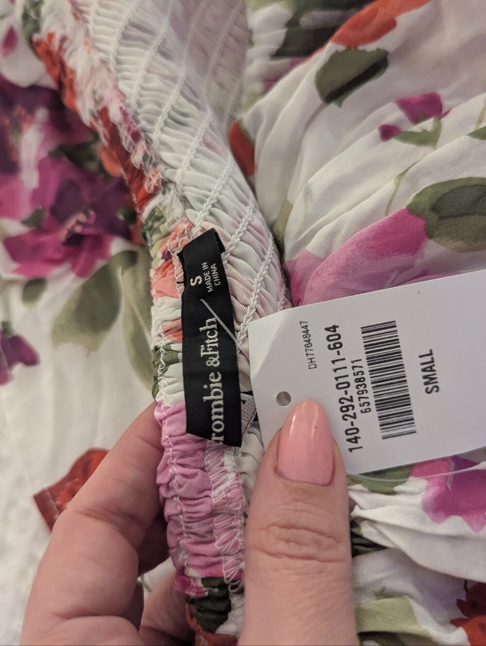 NWT Abercrombie & Fitch Floral Ruffle Skirt and Top - White with Pink & Red - Picture 9 of 9